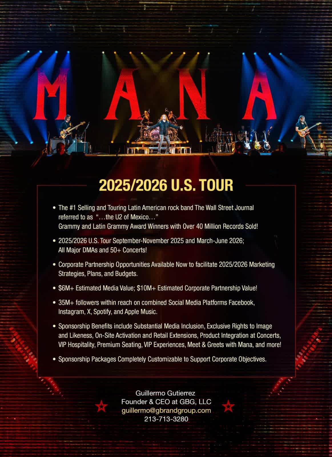 Mana 2025/2026 U.S. Tour · Gutierrez Brand Group
